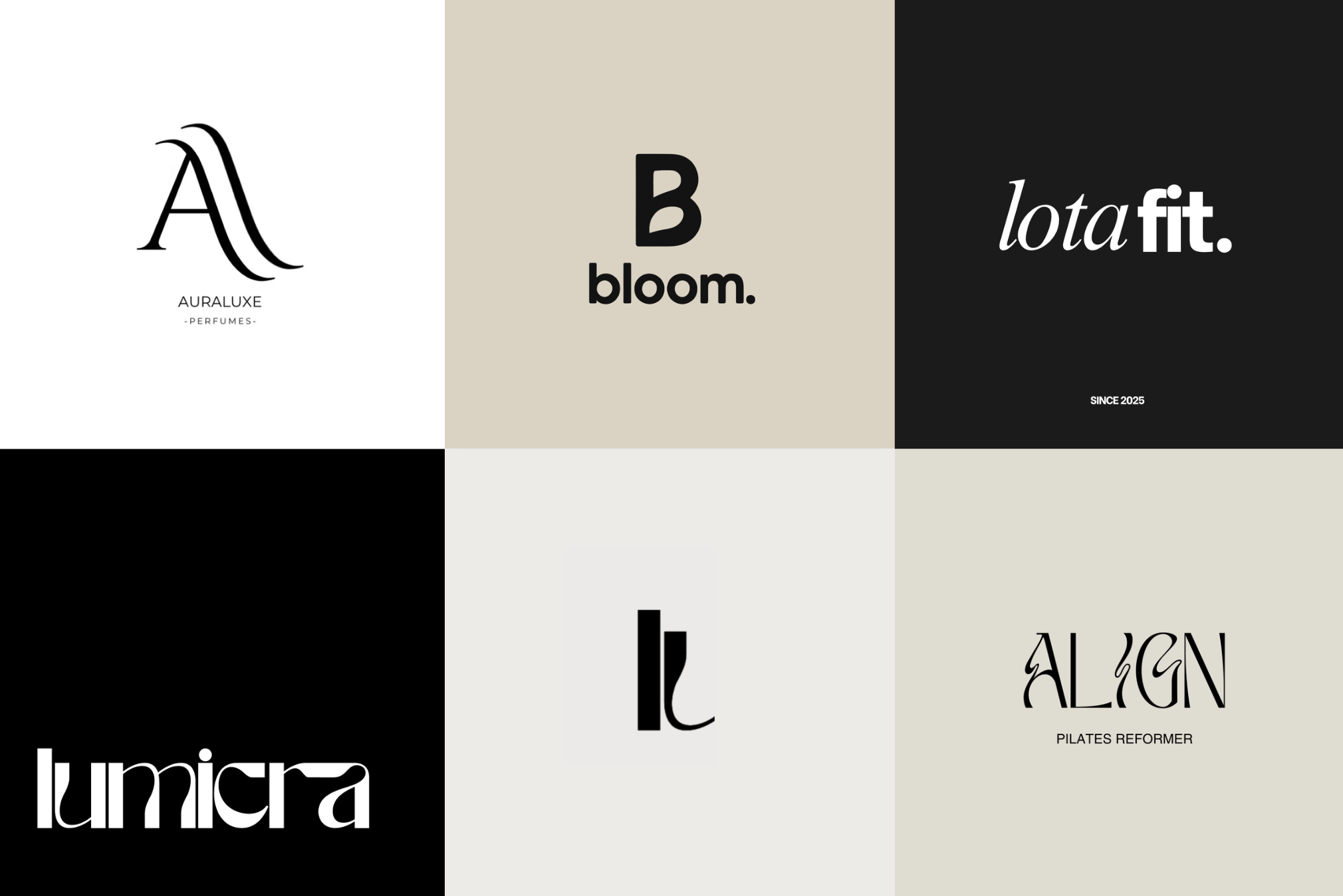 diferentes ejemplos, de logos para marcas
